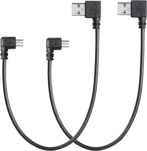 Vista 8 de CERRXIAN Mini cable USB de 9 pulgadas, mini USB en ángulo recto y ángulo izquierdo macho a USB tipo A 2.0 en ángulo izquierdo, cable de Combo USB A