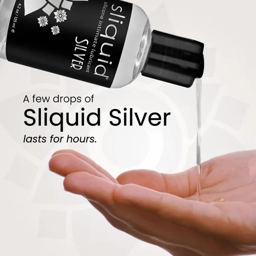 Vista 5 de Sliquid Silver Lubricante íntimo - Lubricante de silicona para mujeres/hombres/parejas, lubricante hipoalergénico, lubricante de silicona