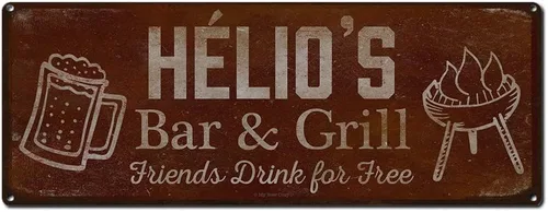 Vista 60 de Adam's Bar and Grill Friends Drink for Free, cartel de aluminio de 5.75 x 15.5 pulgadas, accesorios personalizados para bar y decoración de pared