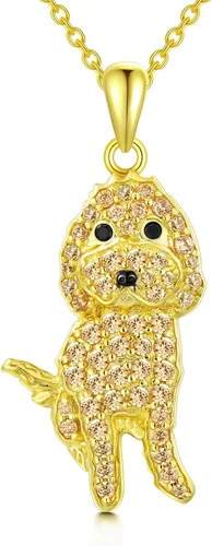 Vista 7 de Collares con colgante de perro de plata de ley S925 – 24 razas corgi/husky/labrador/pastor para mujer