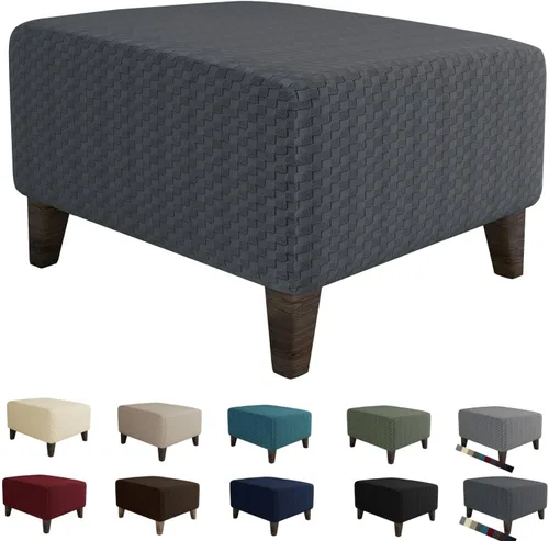 Vista 14 de MAXIJIN Fundas para otomano de jacquard, fundas protectoras para taburete plegable, protector de muebles, funda suave y gruesa rectangular