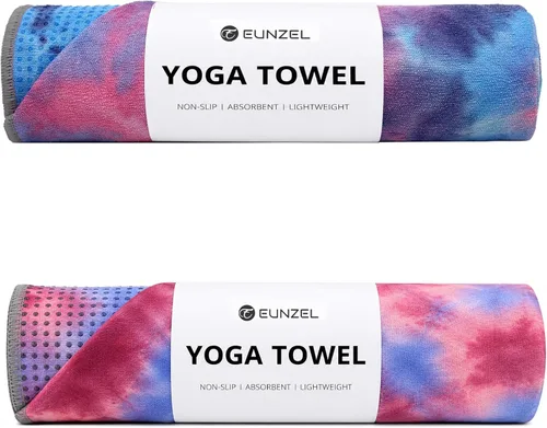 Vista 18 de Eunzel Toalla de yoga, toalla para esterilla de yoga caliente con puntos de agarre, absorbente de sudor, antideslizante, para yoga caliente, pilates