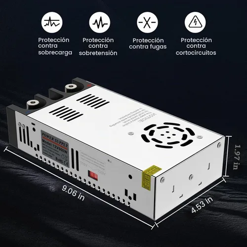 Vista 6 de IMAYCC Convertidor de CA a CC 12V SMPS,Convertidor de 110V a 12V CC,Fuente de alimentación de 12 voltios Convertidor de potencia Máx 600W 50A CC