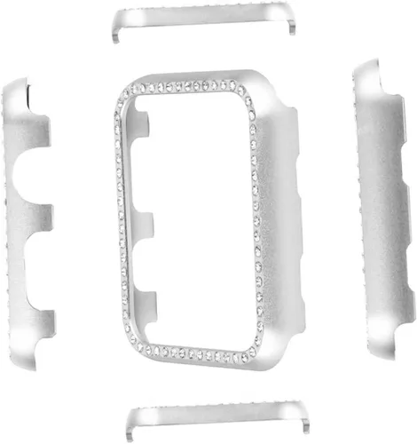 Vista 4 de Aleación de aluminio brillante Rhinestone Smartwatch Funda protectora parachoques para serie Sport Edition Plata