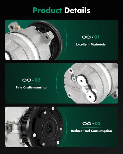 Vista 60 de SCITOO Compresor de CA para T-oyota Yaris 1.5L 2007 2008 2009 2010 2011 2012 2013 AC Compressor 639839 157318 158318 6512467
