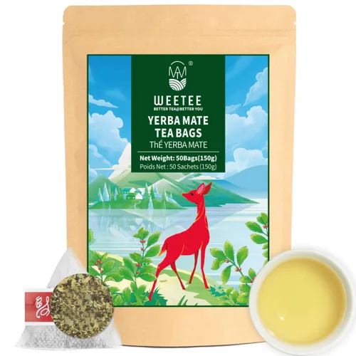 Vista 26 de WT WEETEE Bolsas de té de hierbas de manzana y canela, 60 unidades, mezcla perfecta de canela dulce, hibisco agrio, sabor natural, sin cafeína