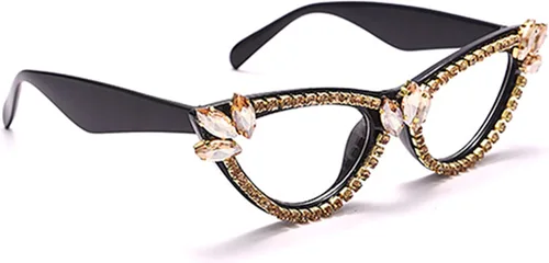 Vista 3 de Gafas de lectura con diamantes de imitación brillantes con marco retro con montura de gato