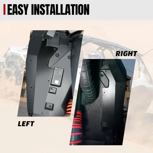 Vista 6 de A & UTV PRO Kit de aletas de barro y bloqueo de pozo de rueda trasera para Polaris RZR PRO XP y XP 4 2020 a 2024 – Extensor de salpicaduras