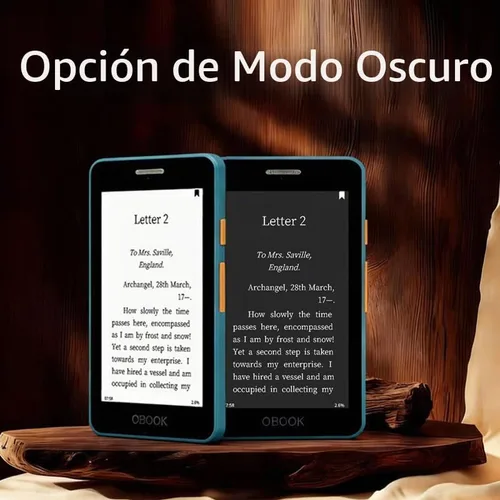 Vista 4 de OBOOK5 eReader, pantalla de 4.26" sin reflejos, 32G, cambios de página rápidos, luz frontal ajustable, semanas de duración de la batería, audiolibros