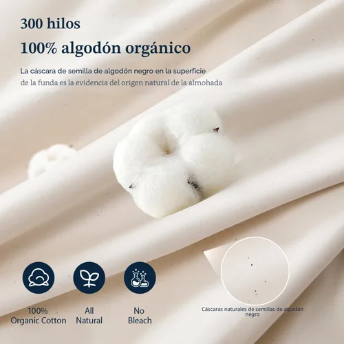 Vista 4 de Pacific Coast - Almohadas de cama firmes de ganso de tamaño estándar, funda 100% de algodón orgánico, diseño con refuerzo para dormir, almohadas