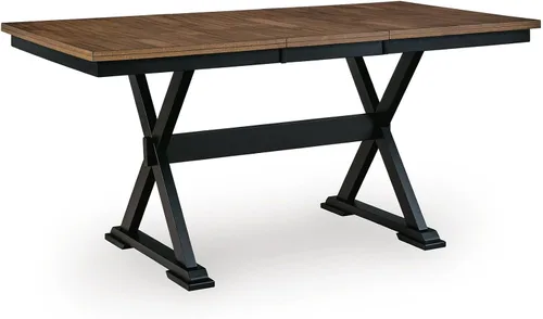 Vista 12 de Signature Design by Ashley Wildenauer Farmhouse - Banco de comedor de 50 pulgadas, marrón oscuro y negro