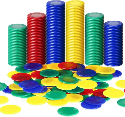 Vista 7 de Skylety 400 fichas de póquer de plástico Fichas de juego de 4 colores para niños jugando aprendiendo matemáticas contando juegos de bingo tarjeta