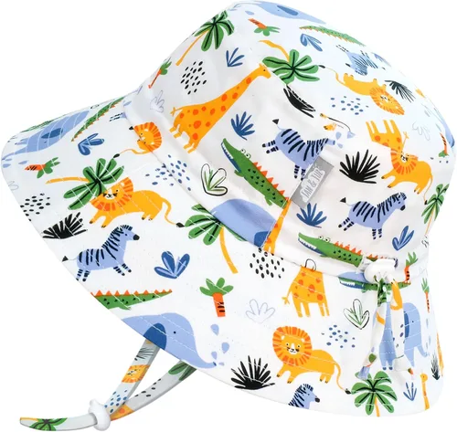 Vista 11 de JAN & JUL - Gorro de sol con capucha de algodón Grow-with-Me para bebés y niños Verde militar