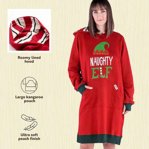 Vista 158 de Lazy One Sudadera con capucha de gran tamaño, ropa de dormir cómoda, vestido de suéter para mujer