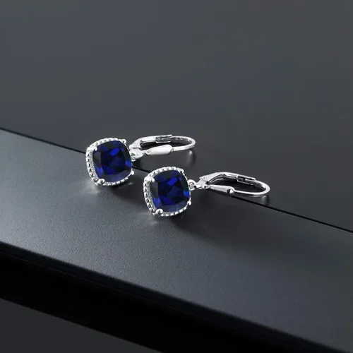 Vista 132 de Gem Stone King Aretes colgantes de plata de ley 925 de 0.315 pulgadas para mujer