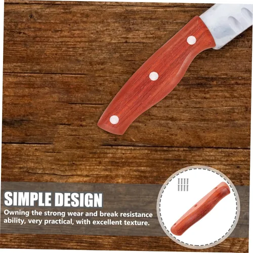 Vista 9 de DOITOOL Mango de cuchillo de madera maciza de repuesto para cuchillos de cocina, cómodo mango de madera ergonómico para fabricación de cuchillos