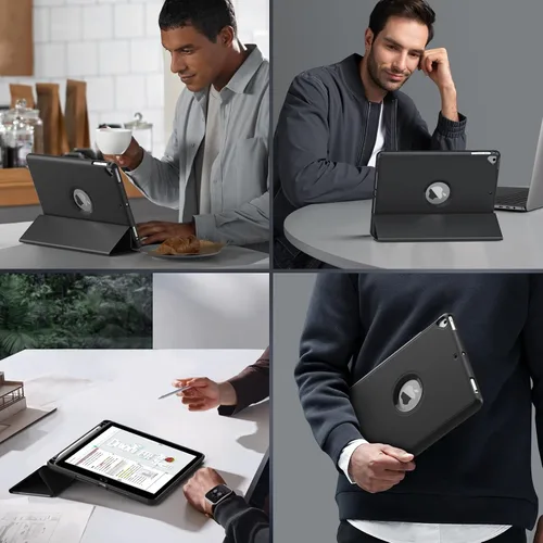 Vista 8 de MoKo - Funda para iPad 9.7 pulgadas (6.ª / 5.ª Generación, modelo 2018 / 2017) con soporte para Apple Pencil, cubierta inteligente delgada con logo