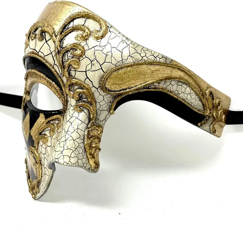 Vista 3 de STORM BUY Steampunk - Disfraz de fantasma vintage, máscara veneciana, máscara de Halloween, Mardi Gras, fiesta de disfraces