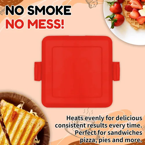 Vista 2 de Sandwich Toastie para microondas, sandwichero, panini, tostadora de microondas, sin electricidad, fácil de limpiar y almacenar, apta