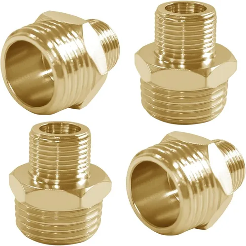 Vista 9 de Joywayus Adaptador de tubería de rosca macho de compresión de 1/2 G a 3/8, conector de grifo reductor de latón, adaptador de manguera de agua