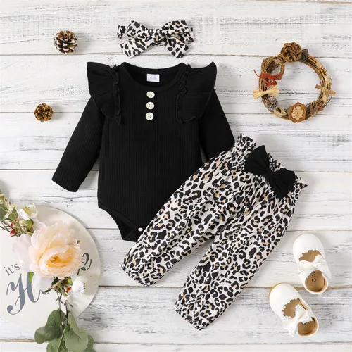 Vista 6 de PATPAT Baby Girl Clothes Long Sleeve Outfits Set Baby Girl Trousers Set