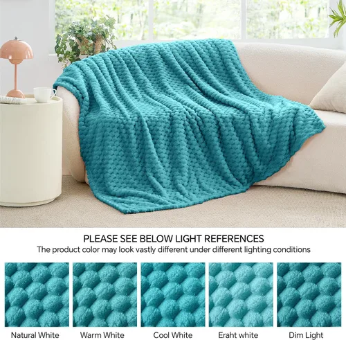 Vista 36 de BEDELITE Manta de forro polar para sofá y cama, manta decorativa de jacquard 3D de almendra, súper suave y acogedora, manta mullida cálida adecuada