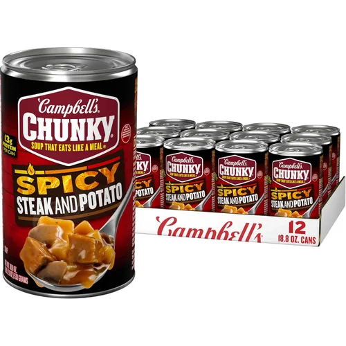 Vista 10 de Campbell's Chunky Sopa, sopa picante de fideos con pollo, lata de 18.6 oz