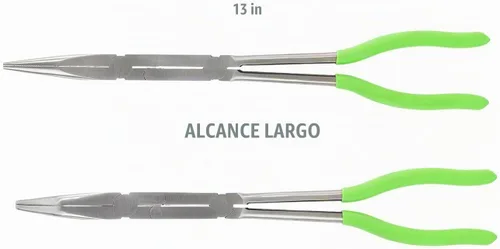 Vista 2 de OEMTOOLS 22632 Juego de alicates de punta de aguja larga, juego de alicates tipo X de 13 pulgadas, alcance extendido de 45°, resistente a