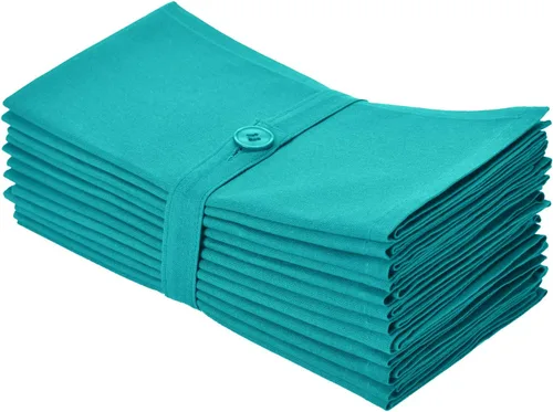 Vista 10 de COTTON CRAFT Servilletas de tela con borde de flecos - Juego de 12 servilletas suaves de algodón puro - Servilletas reutilizables para almuerzo