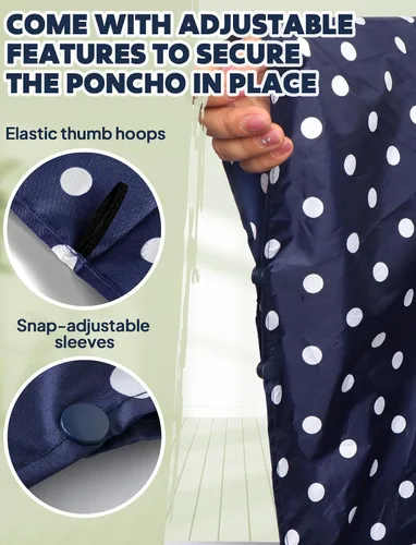 Vista 4 de Anyoo Poncho de lluvia impermeable ligero reutilizable senderismo chaqueta con capucha para actividades al aire libre