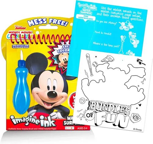 Vista 2 de Imagine Ink Juego de libros de pintura al agua para niños pequeños de 3 a 5 años ~ Paquete de 3 libros de pintura sin desorden con pinceles sorpresa