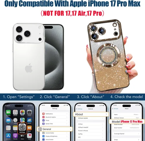 Vista 372 de Misscase Funda magnética con purpurina para iPhone 11 compatible con MagSafe, protección completa, delgada, a prueba de golpes, antiarañazos