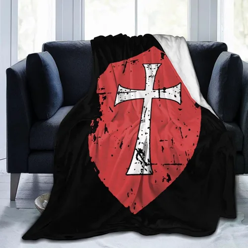 Vista 6 de Crusader Knights Templar Cross - Manta térmica, ligera, súper suave y cálida para todas las estaciones, para sofás