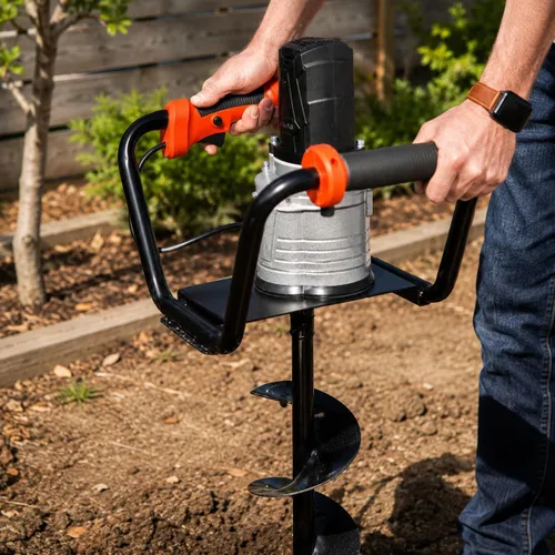 Vista 3 de XtremepowerUS 1500W Post Hole Digger Earth Auger Hole Digger Electric Auger Herramientas de excavación Auger con 6 "Digging Auger Bit Set