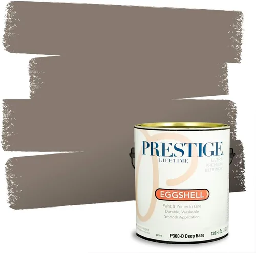 Vista 41 de PRESTIGE Pinturas Pintura Exterior e Imprimación en Uno, 1 Galón, Mate, Combinación Comparable de Sherwin Williams* Black Magic* SW6991-PCM