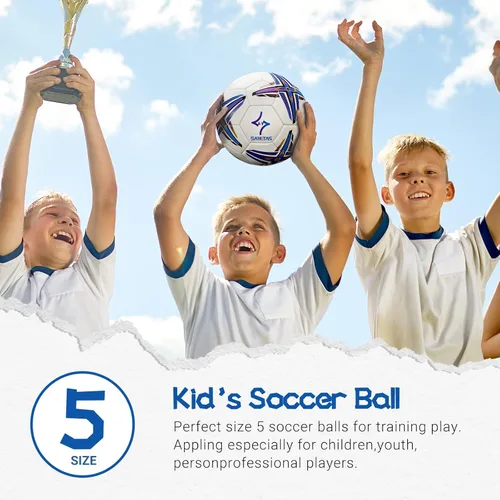 Vista 3 de Balones de fútbol Saretas que brillan en la oscuridad, tamaño 5, balón de regalo nocturno para adolescentes, junior y adultos, juego
