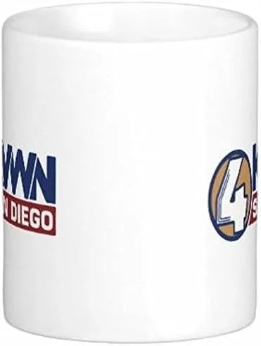 Vista 2 de Taza de café de cerámica con logotipo de Kvwn Channel 4 de 15 oz por Quick Mugs 2 U