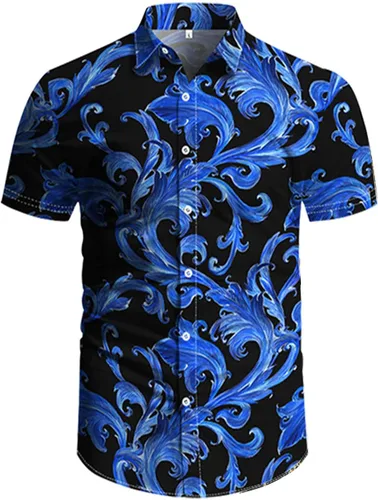 Vista 24 de RPOVIG Conjunto de playa a juego con camisas y pantalones cortos para hombre, ropa floral hawaiana para festival, conjuntos de 2 piezas con sombrero