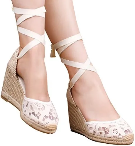 Vista 8 de U-lite - Alpargatas con puente de 3 para mujer, clásicas y suaves, con cordones.