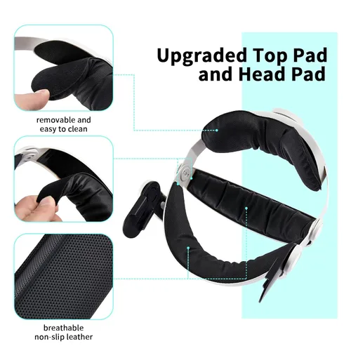 Vista 4 de GOMRVR Adjustable Halo Head Strap Compatible with OculusMeta Quest 2 Strap Accessories Enhanced Support Gaming Immersion Reduce Pressure in VR