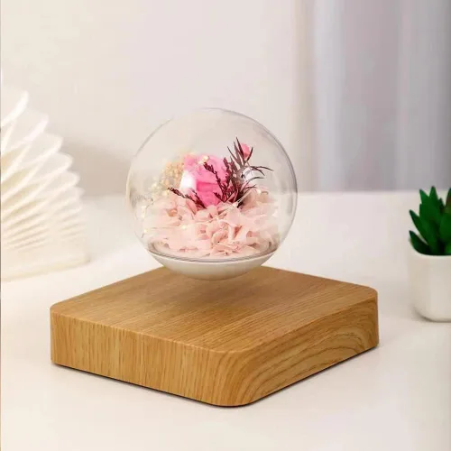 Vista 7 de Flor de levitación magnética, flores eternas reales y eternas, lámpara de luz LED de levitación flotante, luz decorativa para niños, amantes y amigos