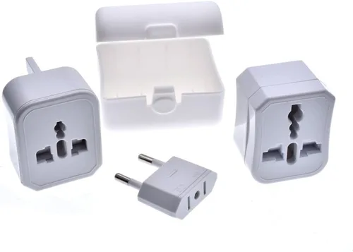 Vista 9 de Toptekits Adaptador de corriente universal todo en uno, convertidor de viaje global tres en uno, conversión de viaje global, 3 enchufes, adaptador