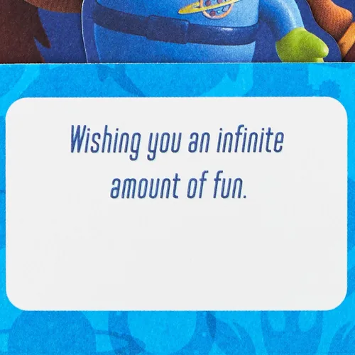 Vista 4 de Hallmark Paper Wonder - Tarjeta desplegable de Toy Story de Disney y Pixar para cumpleaños, primer día de escuela, felicitaciones