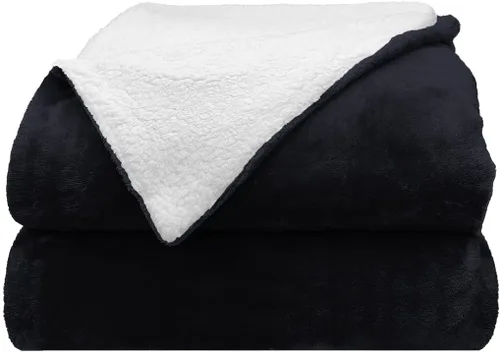 Vista 6 de Comfort Lab Manta reversible de franela Sherpa – Elegante manta mullida para sofá y decoración del hogar – Anti frisado no se desprende, acogedora