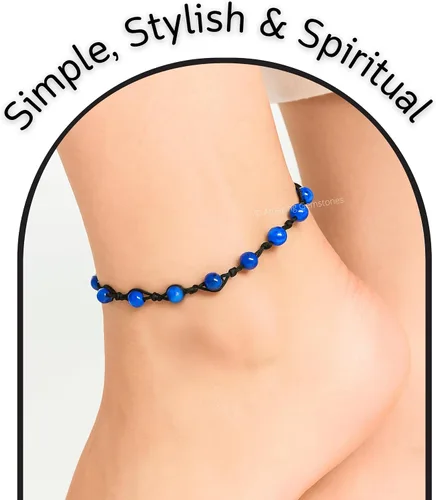 Vista 16 de Amazing Gemstone Crystal Anklet Ankle Bracelets for Women - Waterproof Beaded Healing Crystal Anklets, Plus Size Chakra Gemstone Bead Anklet