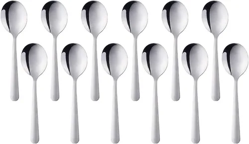 Vista 16 de Juego de 12 cucharas de café, mini cucharas de café, cucharas de café expreso de acero inoxidable, cucharas pequeñas para postre, té, aperitivo, 4.5