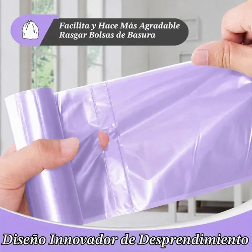 Vista 4 de Teivio Pequeñas bolsas de basura transparentes coloridas de 3 galones y 150