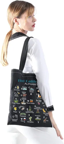Vista 6 de MNIGIU Bolsa de lona California – Bolsa de bienvenida reutilizable ecológica