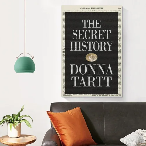Vista 4 de Póster de Donna Tartt con texto en inglés "The Secret History" de Donna Tartt, regalo literario, regalo literario, arte de pared literario, pintura