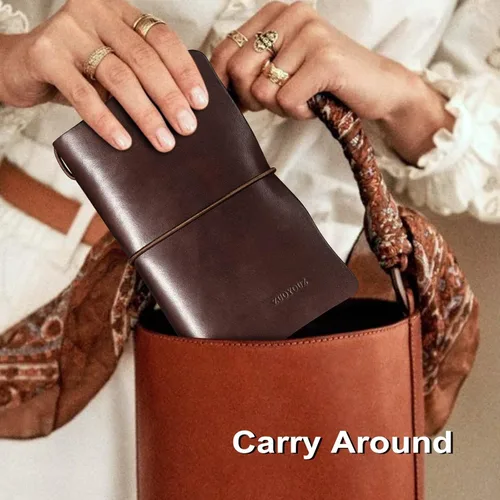 Vista 4 de ZUOYOUZ Cartera de cuero para mujer con cremallera de gran capacidad, Marrón oscuro, Vintage